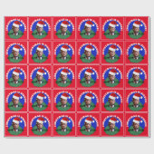 Papier Cadeau Santa Hat Trump Riged Red Christmas (Plat)