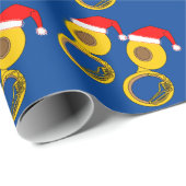 Papier Cadeau Santa Hat Tuba (Coin rond)