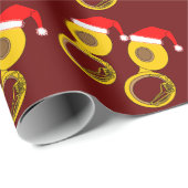 Papier Cadeau Santa Hat Tuba (Coin rond)