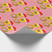 Papier Cadeau Santa Hat Tuba Srtipes (Coin)