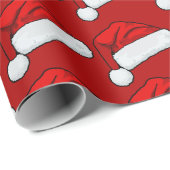 Papier Cadeau Santa Hat Wrapping Paper | Festive Christmas Gift  (Coin rond)