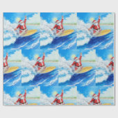 Papier Cadeau Santa is Surfing Christmas Holiday (Plat)