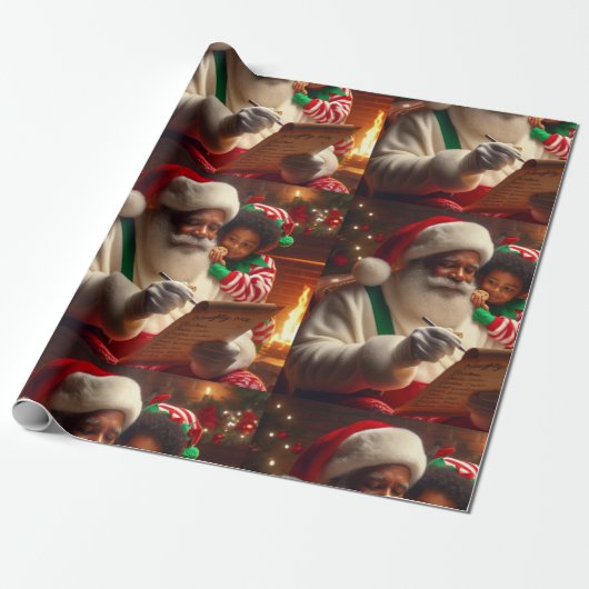 Papier Cadeau Santa List (Déroulé)