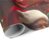 Papier Cadeau Santa List (Coin rond)