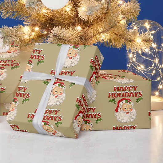 Papier Cadeau Santa n° 2 Joyeuses Fêtes (Vacances)