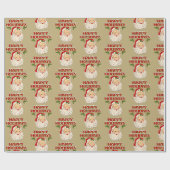Papier Cadeau Santa n° 2 Joyeuses Fêtes (Plat)