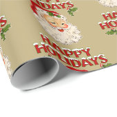 Papier Cadeau Santa n° 2 Joyeuses Fêtes (Coin rond)