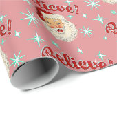 Papier Cadeau Santa Non, 6 Croire (Coin rond)