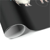 Papier Cadeau Santa Sheep Christmas Tree Lights Funny Sheep Veni (Coin rond)