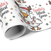 Papier Cadeau Santa Silly Goose Christmas Duck Funny Cute (Coin rond)