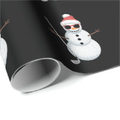 Papier Cadeau Santa Snowman Golf Ball Christmas Golfer Gift (Coin rond)
