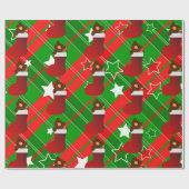 Papier Cadeau Santa Teddy bear in Christmas stocking (Plat)