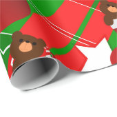 Papier Cadeau Santa Teddy bear in Christmas stocking (Coin rond)