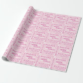Papier Cadeau Santa Typographie Chic Rose Mignon Ajouter le nom (Déroulé)