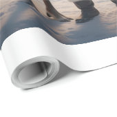 Papier Cadeau Santa's Reindeer Surprise - A Holiday Whimsy (Coin rond)