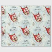 Papier Cadeau Santa's Retro Rotor Sleigh (Plat)