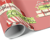 Papier Cadeau Santas Vintage (Coin rond)