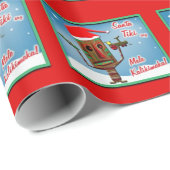 Papier Cadeau SantaTikiSays-GlossyWrappingPaper 2' x6'Roll (Coin rond)