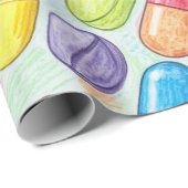 Papier Cadeau Santé et Pharmacie Capsule colorée (Coin rond)