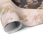 Papier Cadeau Santorin, Grèce Beach House (Coin rond)