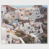 PAPIER CADEAU SANTORINI GRÈCE (Plat)
