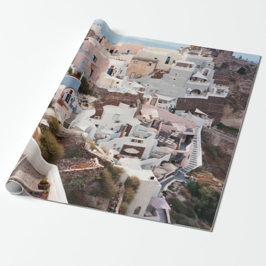 PAPIER CADEAU SANTORINI GRÈCE (Déroulé)