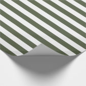 Papier Cadeau Sapin de Chypre Vert/Rayure Blanche (Coin)