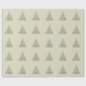 Papier Cadeau Sapin de Noël Avion Pilote Rétro Volant Vol  (Plat)