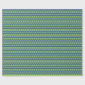Papier Cadeau Sapin de Noël bleu vert (Plat)