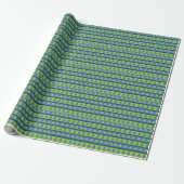 Papier Cadeau Sapin de Noël bleu vert (Déroulé)