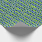 Papier Cadeau Sapin de Noël bleu vert (Coin)
