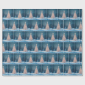 Papier Cadeau Sapin de Noël d'hiver avec une étoile (Plat)