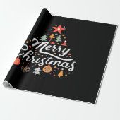 Papier Cadeau Sapin de Noël Joyeux Noël Classique (Déroulé)