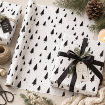 Sapin de Noël minimaliste noir et blanc