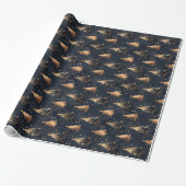 Papier Cadeau Sapin de Noël Navy & Or (Déroulé)