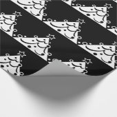 Papier Cadeau Sapin de Noël noir et blanc (Coin)
