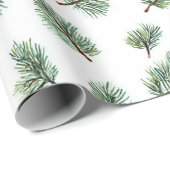 Papier Cadeau Sapin de Noël vert (Coin rond)