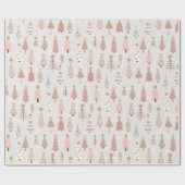 Papier Cadeau Sapin Noël Rose Scandinave (Plat)