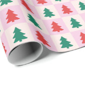 Papier Cadeau Sapins de Noël (Coin rond)
