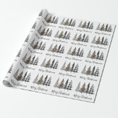 Papier Cadeau Sapins de Noël de Ferme (Déroulé)