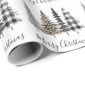 Papier Cadeau Sapins de Noël de Ferme (Coin rond)