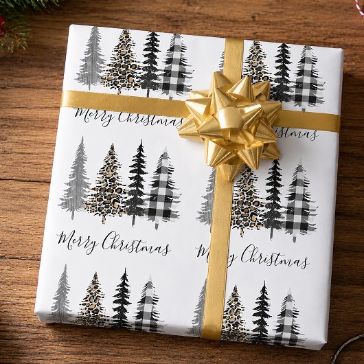 Papier Cadeau Sapins de Noël de Ferme