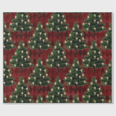 Papier Cadeau sapins de Noël et décorations (Plat)