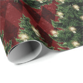 Papier Cadeau sapins de Noël et décorations (Coin rond)