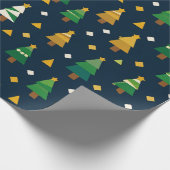 Papier Cadeau Sapins de Noël géométriques (Coin)