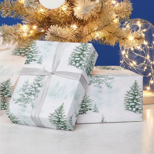 Papier Cadeau Sapins de Noël Hiver (Vacances)