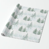 Papier Cadeau Sapins de Noël Hiver (Déroulé)
