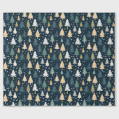 Papier Cadeau Sapins de Noël Rétro (Plat)
