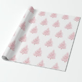 Papier Cadeau Sapins de Noël roses (Déroulé)