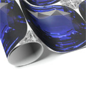 Papier Cadeau Sapphire Gemstone Blue (Coin rond)